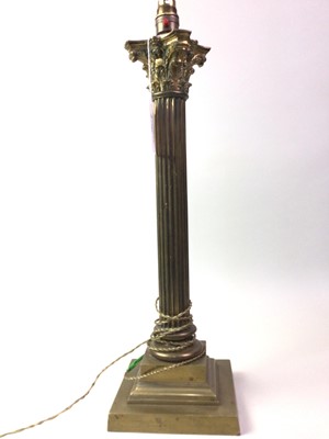 Lot 384 - VICTORIAN BRASS LAMP