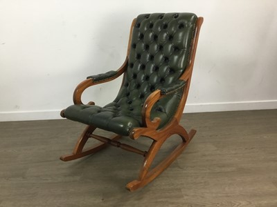 Lot 402 - CHESTERFIELD STYLE ROCKING CHAIR