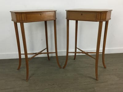 Lot 407 - PAIR OF OCTAGONAL SEWING TABLES