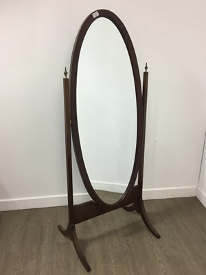 Lot 398 - MAHOGANY CHEVAL MIRROR