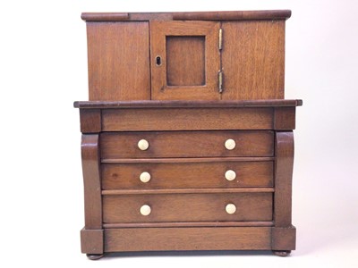 Lot 306 - MAHOGANY CUPBOARD DRESSER APPRENTICE CHEST