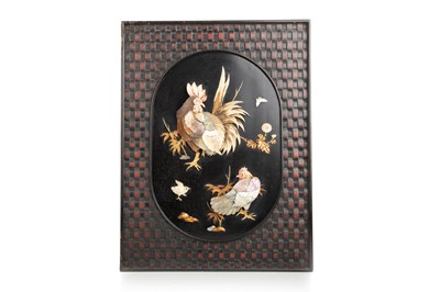 Lot 1424 - JAPANESE LACQUERED WOOD PANEL