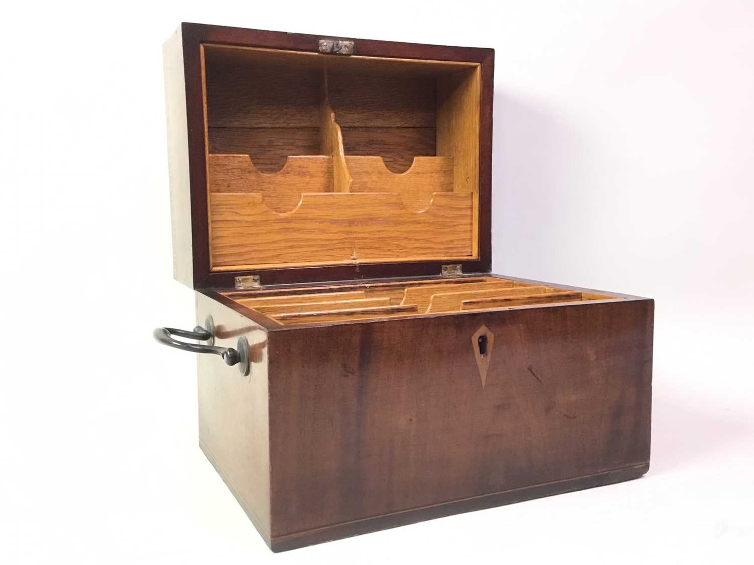 Lot 137 - EDWARDIAN MAHOGANY STATIONERY BOX,