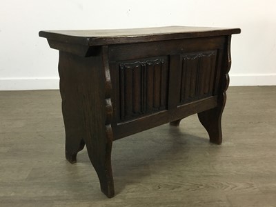 Lot 423 - CARVED OAK STORAGE CHEST