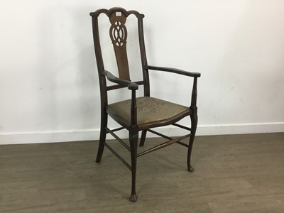 Lot 420 - MAHOGANY ELBOW CHAIR