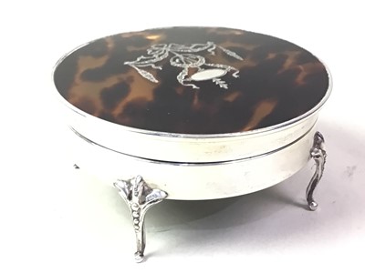 Lot 478 - SILVER AND TORTOISESHELL TRINKET BOX