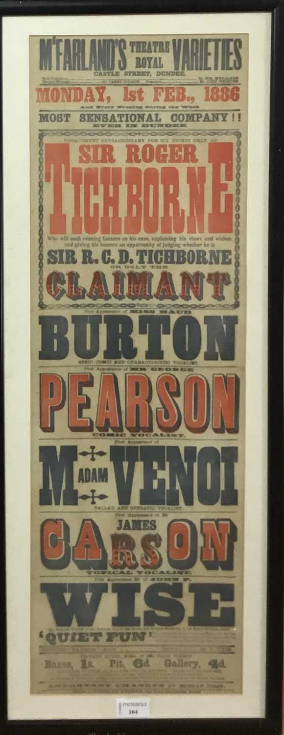 Lot 164 - VINTAGE ADVERTISEMENT FOR MCFARLAND'S VARIETIES AT THEATRE ROYAL, DUNDEE