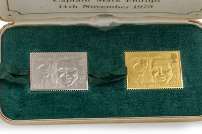 Lot 932 - HRH THE PRINCESS ANNE & CAPTAIN MARK PHILLIPS, THE ROYAL WEDDING STAMP REPLICAS