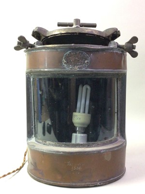 Lot 150 - VICTORIAN COPPER SHIPS LANTERN