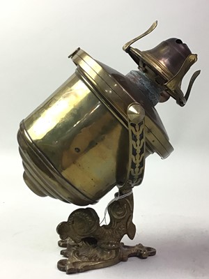 Lot 491 - SHIP'S BRASS WALL LAMP