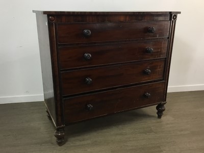 Lot 175 - VICTORIAN MAHOGANY FOUR DRAWER CHEST