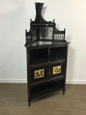 Lot 183 - VICTORIAN EBONISED CORNER CABINET