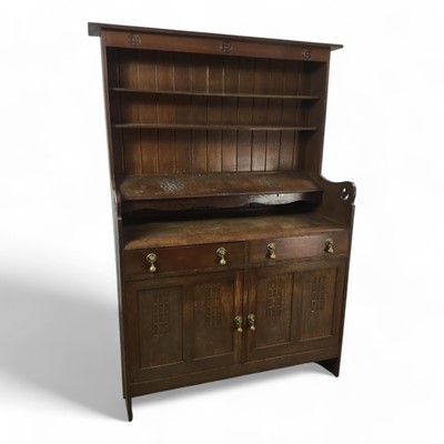 Lot 1483 - JACK GRIMBLE OF CROMER, ARTS & CRAFTS STYLE OAK DRESSER