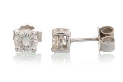 Lot 597 - PAIR OF DIAMOND EARRINGS