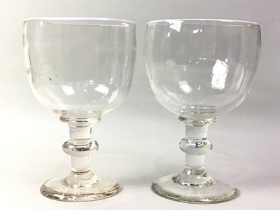 Lot 502 - NEAR PAIR OF VICTORIAN STEM CLARET GLASSES