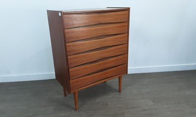 Lot 556 - FREDRIK KAYSER FOR SKEIE & CO., TEAK CHEST OF DRAWERS