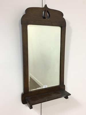 Lot 388 - ARTS & CRAFTS OAK HALL MIRROR