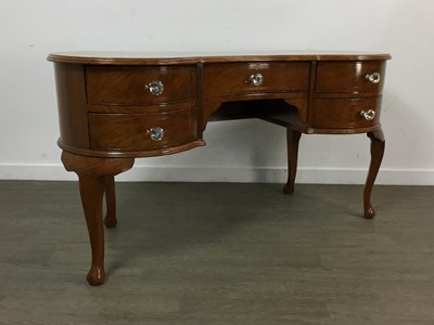 Lot 453 - CONTEMPORARY HARDWOOD KIDNEY SHAPED DRESSING TABLE