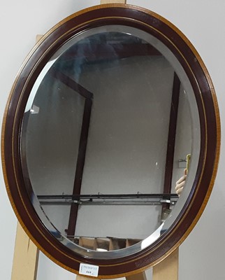 Lot 444 - MAHOGANY OVAL WALL MIRROR