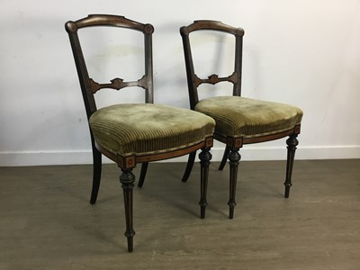 Lot 455 - SET OF SIX VICTORIAN EBONISED SINGLE CHAIRS