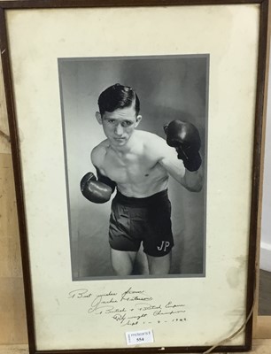 Lot 554 - JACKIE PATERSON AUTOGRAPH, BRITISH FLYWEIGHT AND BANTAMWEIGHT CHAMPION