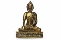 Lot 291 - 20TH CENTURY INDIAN BRASS FIGURE of a seated...
