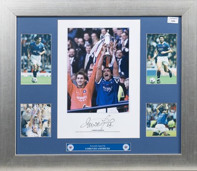 Lot 1696 - LORENZO AMORUSO OF RANGERS F.C., AUTOGRAPH DISPLAY