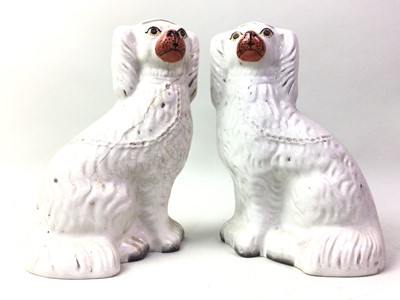 Lot 687 - PAIR OF STAFFORDSHIRE WALLY DOGS