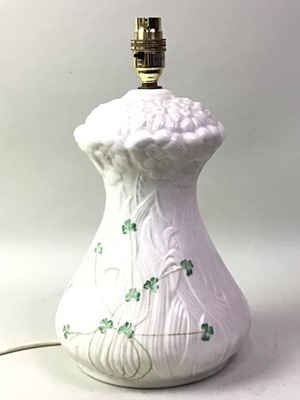 Lot 691 - BELLEEK CHINA TABLE LAMPS