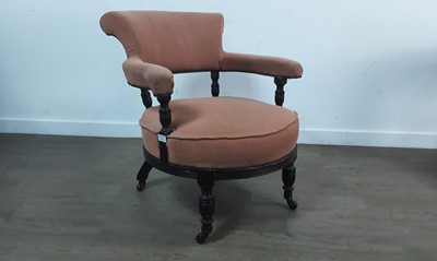 Lot 544 - VICTORIAN MAHOGANY FRAMED TUB CHAIR