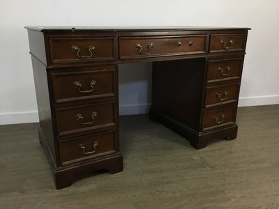 Lot 578 - GEORGE V MAHOGANY DOUBLE PEDESTAL WRITING DESK