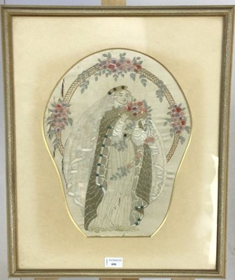 Lot 606 - SILK WORK PANEL