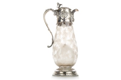 Lot 936 - VICTORIAN GLASS CLARET JUG