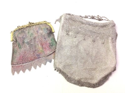 Lot 700 - SILVER PLATED MESH EVENING BAG