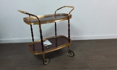 Lot 639 - MID CENTURY GILT METAL DRINKS TROLLEY