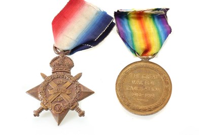 Lot 170 - WWI MONS STAR PAIR