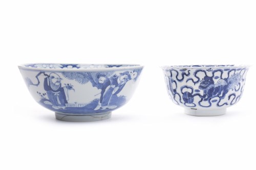Lot 309 - LATE 19TH CENTURY CHINESE BLUE AND WHITE BOWL...