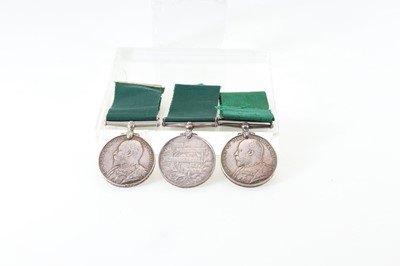 Lot 190 - THREE EDWARD VII LONG SERVICE IN THE VOLUNTEER FORCE MEDALS