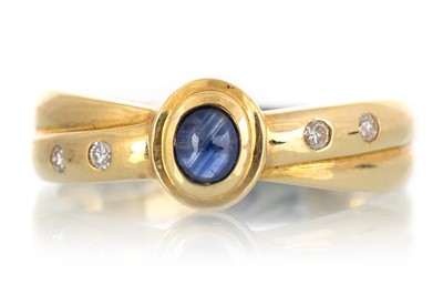 Lot 637 - SAPPHIRE AND DIAMOND WAVE RING