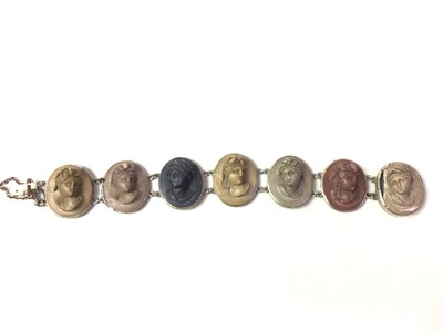 Lot 731 - LAVA CAMEO BRACELET