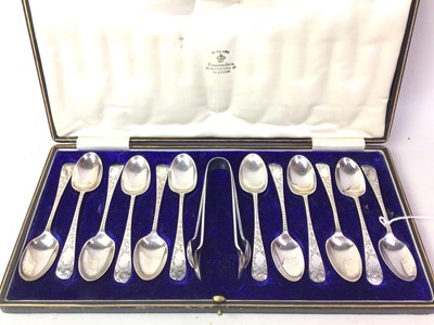 Lot 708 - SET OF TWELVE PLATED TEASPOONS