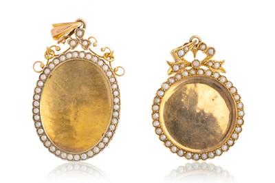 Lot TWO EDWARDIAN SEED PEARL LOCKETS