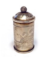 Lot 317 - 20TH CENTURY CHINESE WHITE METAL SNUFF BOX of...