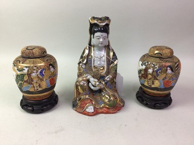 Lot 769 - JAPANESE SATSUMA FIGURE OF A DEITY