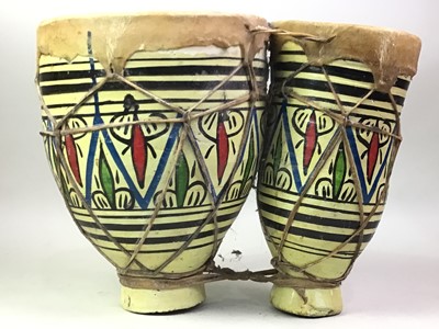 Lot 775 - PAIR OF AFRICAN STYLE DRUMS