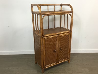 Lot 776 - VINTAGE RATAN SIDE CABINET