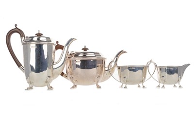 Lot 944 - GEORGE V SILVER FOUR PIECE TEA AND COFFEE SERVICE