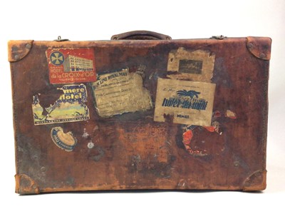 Lot 76 - VINTAGE LEATHER SUITCASE