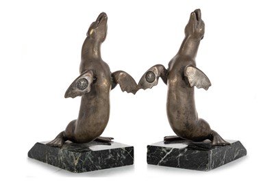 Lot 583 - PAIR OF FRENCH ART DECO SPELTER BOOKENDS