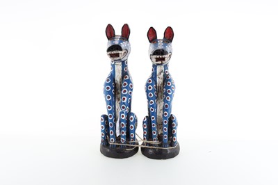 Lot 212 - MALI, PAIR OF BOZO WOODEN GUARDIAN DOG FIGURES